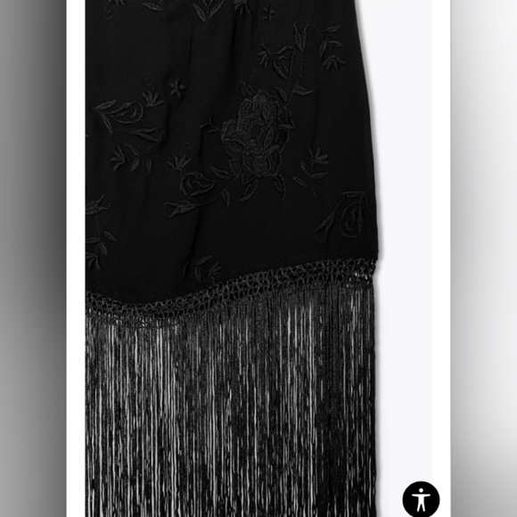 Zara  Halter Dress With Embroidery And Fringe - Picture 4 of 5